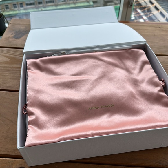 Yigit Pump Black Satin 39 EU 8.5 Amina Muaddi BRAND NEW in box dust bag RHoBH - Picture 8 of 11